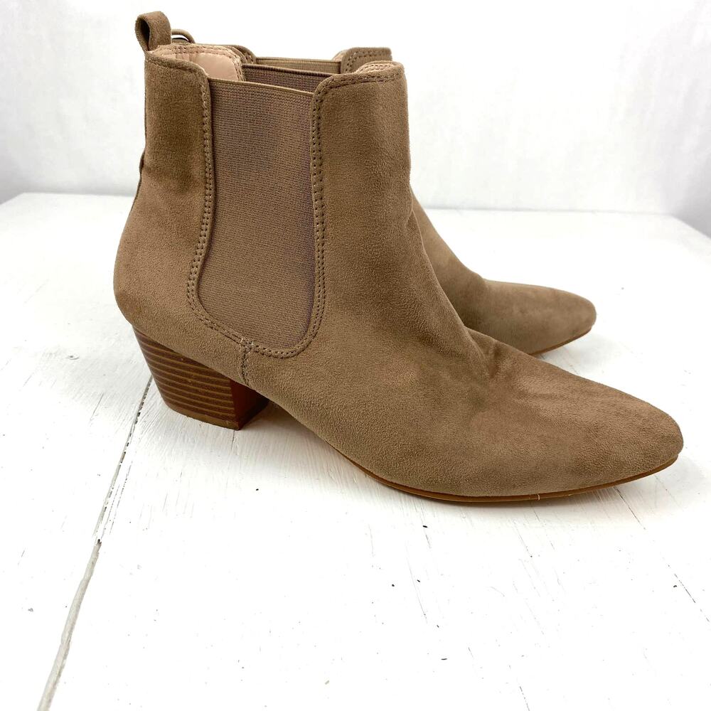 Mackin Girl Mason Tan Bootie Stacked Heel Size 9
